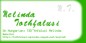 melinda tothfalusi business card